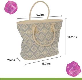 img 3 attached to Versatile & Stylish: RGS Women's Large 👜 Jute Tote Bag with Zipper & Internal Pocket