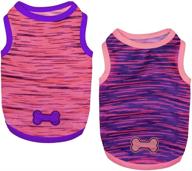 2 pack cute soft vest for dogs and cats - quick dry breathable summer pet apparel clothing for small medium girl boy, medium size логотип