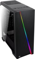 🖥️ aerocool cylon rgb: cutting-edge mid tower with acrylic side window in sleek black logo