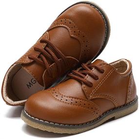 img 2 attached to Timatego PU Leather Oxford School Shoes for Toddler Boys and Girls: Perfect Uniform Dress Shoes
