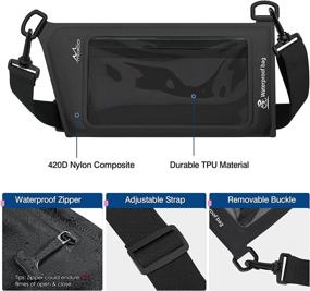 img 2 attached to 📱 MoKo Waterproof Phone Pouch Wallet Bag - IPX8 Sling Chest Crossbody for Water Sports, Boating, Fishing, Snorkeling, Cycling, and More!