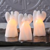 🕯️ set of 3 angel flameless candles – led lighted guardian angel figurines, 7 inch, battery operated, timer included, white glitter wax – ideal sympathy gift, holiday decoration, or religious decor логотип