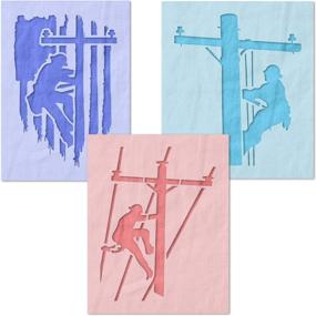 img 4 attached to DIY Power Line Designs Stencil Set - Stencil Stop for Wood Signs, Crafts, Painting - 14 Mil Mylar Plastic Power Lineman Stencil