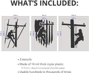 img 2 attached to DIY Power Line Designs Stencil Set - Stencil Stop for Wood Signs, Crafts, Painting - 14 Mil Mylar Plastic Power Lineman Stencil