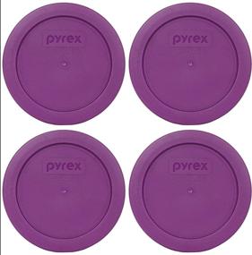 img 1 attached to 🍆 Pyrex Bundle - 4 Items: Thistle Purple Plastic Food Storage Lids for 2-Cup Pyrex Containers - 7200-PC