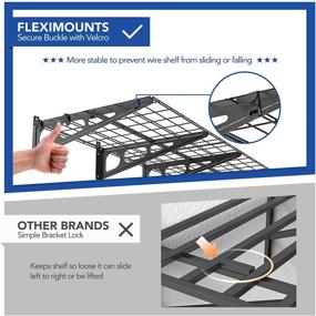 img 2 attached to 🏢 Maximize Space and Organization with FLEXIMOUNTS 2-Pack 2x6ft Garage Shelving: 24-inch-by-72-inch Wall Shelf Garage Storage Rack Floating Shelves in Sleek Black Design