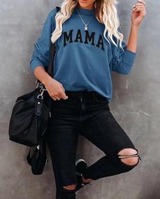 img 2 attached to Fashionable Mama Graphic Shirts: LEEDYA Women's Loose Pullover Tops with Long Sleeves, Casual Crewneck Sweatshirt Design