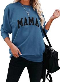 img 3 attached to Fashionable Mama Graphic Shirts: LEEDYA Women's Loose Pullover Tops with Long Sleeves, Casual Crewneck Sweatshirt Design