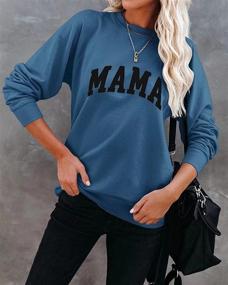 img 1 attached to Fashionable Mama Graphic Shirts: LEEDYA Women's Loose Pullover Tops with Long Sleeves, Casual Crewneck Sweatshirt Design