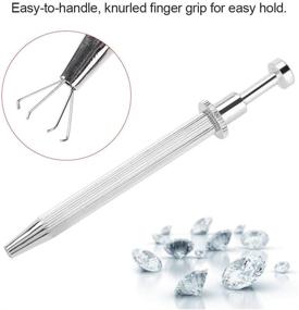 img 1 attached to 💎 Professional Stainless Steel Diamond Prong Holder Pick-up Tool - 4 Prongs, Tweezers for Parts, Beads, Gems, Jeweler Tool for Jewelry Making, Diamond Claw Catcher Grabber