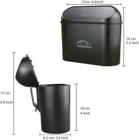 img 3 attached to 🚗 Portable Hanging Mini Car Garbage Can with Lid - Automotive Wastebasket Trash Bin Holder, Plastic Desktops Trash Can (Black)