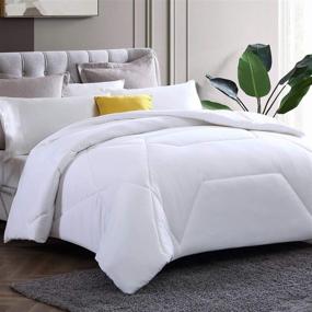 img 4 attached to 🛏️ Hansleep King Size 104x90'' All-Season Down Alternative Duvet Insert - Soft & Fluffy Comforter with Corner Tabs