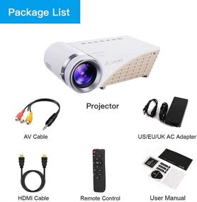 img 2 attached to 📽️ 4500 Lumens Mini Projector - Portable LED Outdoor Movie Projector, Full HD 1080P Video Support, TV Stick, PS4, HDMI, VGA, TF, AV, USB Compatible
