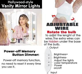 img 2 attached to 💡 Enhance Your Vanity Experience: 10 Dimmable LED Vanity Mirror Lights with 17ft Makeup Vanity Light for Dressing Room and Table Mirror