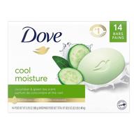🥒 dove beauty bar with cucumber and green tea for soft & moisturized skin, 3.75 oz, pack of 14 bars logo