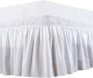 elastic dust ruffles in king size - white 16-inch drop wrap around bed skirts: easy fit and bedskirt dust ruffles logo