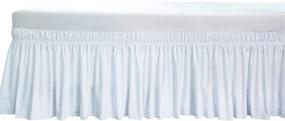 img 3 attached to Elastic Dust Ruffles in King Size - White 16-Inch Drop Wrap Around Bed Skirts: Easy Fit and Bedskirt Dust Ruffles