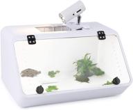 🦎 premium large reptile tank: see-through, easy access front panel door for ultimate habitat - ideal for young bearded dragons, lizards, snakes & more! 19''x10''x10'' with convenient food tray logo