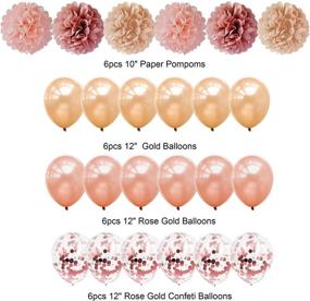 img 2 attached to 🎉 Liliville 71pcs Birthday Decorations: Rose Gold All-in-One Package for Women/Girls, Ideal for All Party Themes