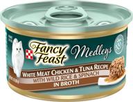 🐱 purina fancy feast medleys влажный корм для кошек, рецепт из белого мяса курицы и тунца с диким рисом и шпинатом - упаковка из 24 банок (3 унции каждая) логотип