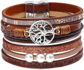 img 4 attached to 🌳 Infinity Tree of Life Cross Wings Leather Friendship Bracelet: Handmade Inspirational Jewelry Gift for Girls and Women