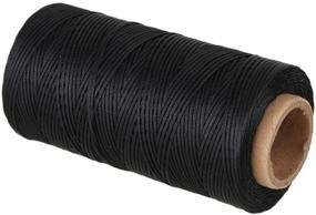 img 3 attached to GUZON DIY Hand Work Waxed Lacing Tape: 260m Spool Black Leather Thread for Efficient Crafting