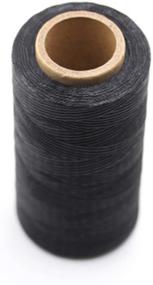 img 4 attached to GUZON DIY Hand Work Waxed Lacing Tape: 260m Spool Black Leather Thread for Efficient Crafting