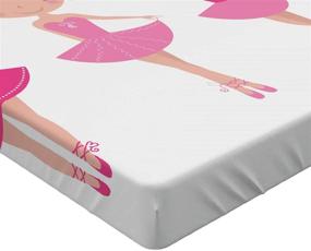 img 2 attached to 🩰 Ambesonne Ballet Fitted Sheet – Little Happy Girl Ballerinas National Diversity Cartoon Design – Soft Decorative Bedding Fabric with All-Round Elastic Pocket – Queen Size – Pink Yellow