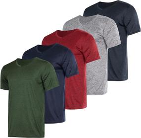 img 4 attached to Men's V-Neck Dry-Fit Moisture Wicking Active Athletic Tech Performance T-Shirt - 5 Pack