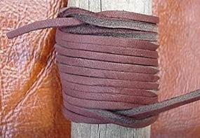 img 2 attached to 🍫 Premium Chocolate Brown Latigo Leather Lace - Topgrain, 12 Feet, 2 Pieces