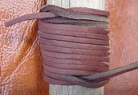 img 1 attached to 🍫 Premium Chocolate Brown Latigo Leather Lace - Topgrain, 12 Feet, 2 Pieces