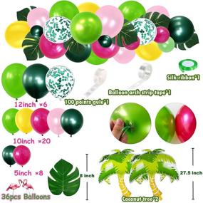 img 1 attached to 🌴 TREWAVE Tropical Luau Party Decoration Pack: Hawaiian Beach Party Supplies for Birthday Celebrations featuring Felt Birthday Banner, Foil Coconut Tree, Balloons, Leaves, Cake Toppers, Pineapple Décors