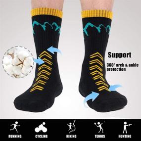 img 3 attached to 🧦 Time May Tell Men's Moisture-Wicking Hiking Socks with Cushioning | Ideal for Trekking, Outdoor Sports, and Performance | Pack of 2/4