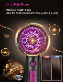 img 3 attached to Salon Performance Ionic Hair Dryer: 1800W AC Motor, Fast Drying, Cool Shot, 3 Nozzles