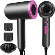 salon performance ionic hair dryer: 1800w ac motor, fast drying, cool shot, 3 nozzles logo