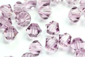 img 3 attached to 💎 100pcs Authentic Preciosa Bicone Crystal Beads 6mm Light Purple Amethyst - Swarovski Crystals Compatible - Pre-B641