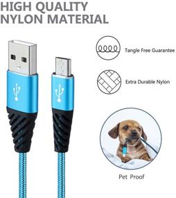 img 2 attached to 🔌 Bynccea Android Charger Cable Fast Charge: Nylon Braided Micro USB Cable 6FT 5-Pack Phone Charger for Samsung Galaxy, LG, HTC, Motorola, Sony, Xbox One, PS4 - Fast Charging Cord for S6 S7 Edge J3 J7