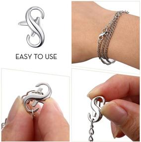 img 2 attached to 🔗 DIY Jewelry Repair Kit: Double Opening Lobster Clasp Lock Necklace Connector Bracelet Extender Clasps - Silver (0.51 x 0.24 Inch)