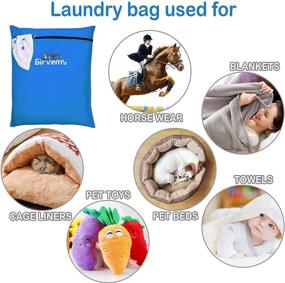 img 2 attached to 🐾 Pet Laundry Bag: Prevent Pet Hair Blocking Washing Machine - Ideal Laundry Helper for Guinea Pigs, Rabbits, and Small Animal Beddings - Blue