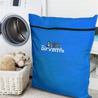 🐾 pet laundry bag: prevent pet hair blocking washing machine - ideal laundry helper for guinea pigs, rabbits, and small animal beddings - blue logo
