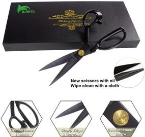 img 3 attached to 🧵 BIHRTC 9-Inch Professional Tailor Scissors for Sewing, Fabric, and Dressmaking - Sharp Dressmaker Shears with Snipper and Tape Measure Included