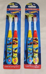 img 1 attached to 🏎️ Get Your Kids Racing to Brush with Brush Buddies Hot Wheels Toothbrush Set: 4 Soft Bristle Toothbrushes for Children