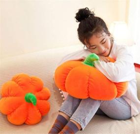 img 1 attached to GracesDawn Soft Pumpkin Plush Pillow - Plush Toy, Children's Gift - Orange, 40cm (15.7 inch) - Pumpkin Decoration Sofa Pillow, Soft Pumpkin Gift