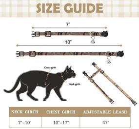 img 3 attached to Escape Proof Cat Harness Set: Adjustable Vest with Leash, Breakaway Collar, and Fashionable Plaid Design – Safe Outdoor Walking for Cats and Small Dogs