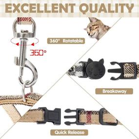 img 1 attached to Escape Proof Cat Harness Set: Adjustable Vest with Leash, Breakaway Collar, and Fashionable Plaid Design – Safe Outdoor Walking for Cats and Small Dogs