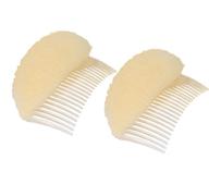 🐝 bump it up volume inserts hair comb set of 2 - beehive hair stick bun maker tool with styling accessories for women, lady, and girls in beige logo