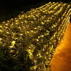 img 1 attached to 🎄 Dooit 9.8FT x 6.6FT 198 LED Net Lights, Connectable 8 Twinkle Modes Mesh Lights for Outdoor Christmas Patio Garden Fence Decoration, Warm White