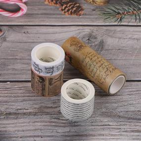 img 2 attached to 🎨 ROLEES Vintage Washi Tape Set: Rub on Transfers for Crafts, Scrapbooking, and Bullet Journals - Assorted 4 Rolls of DIY Decor Tapes for Journaling, Junk Journal Supplies, and Gift Wrapping