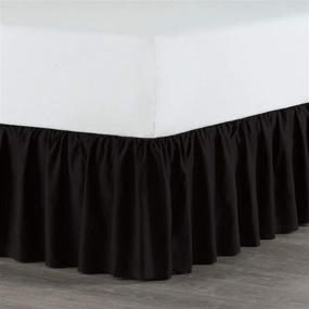 img 2 attached to 🛏️ Martex 1C26540 Basic Ruffle 15-inch Drop Full Bedskirt in Black – Machine Washable