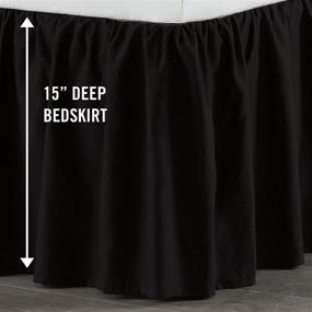 img 1 attached to 🛏️ Martex 1C26540 Basic Ruffle 15-inch Drop Full Bedskirt in Black – Machine Washable